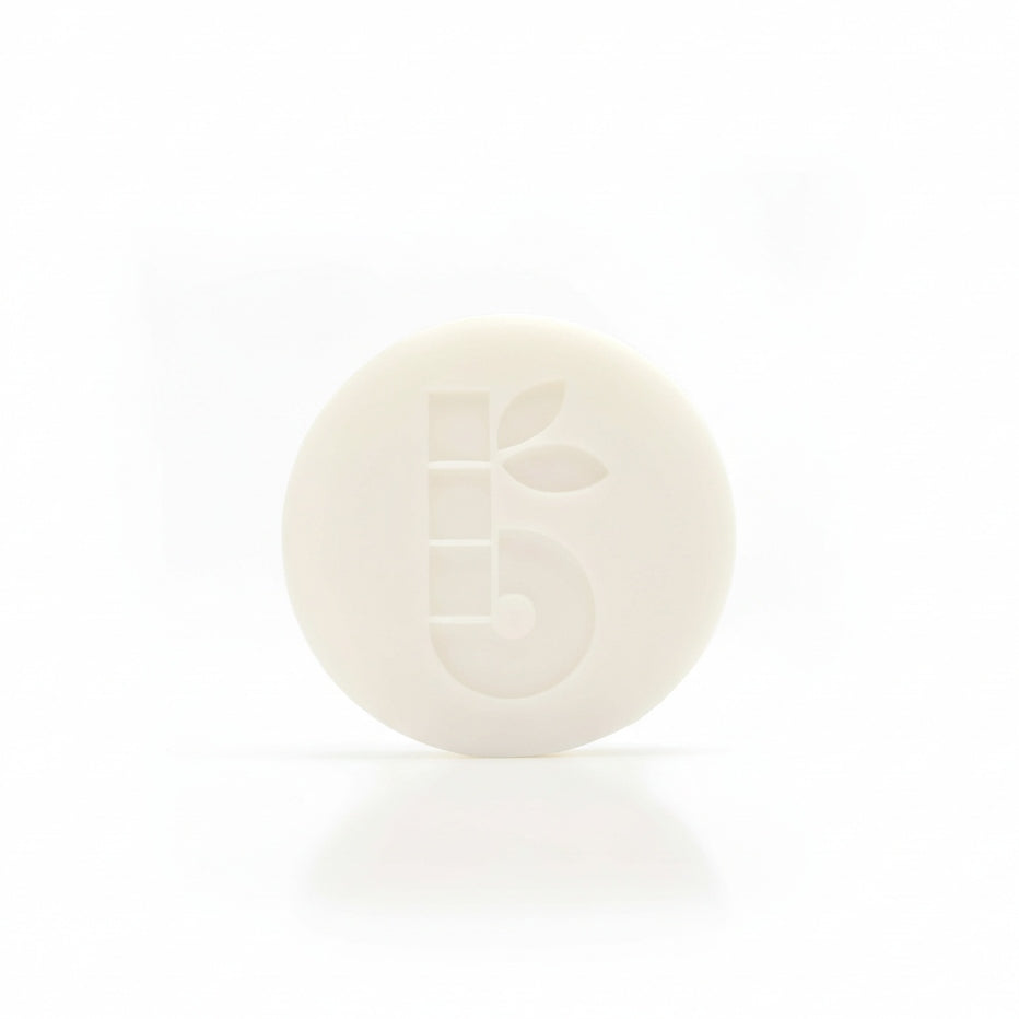bambaw shaving White soap bar with branding on a white background