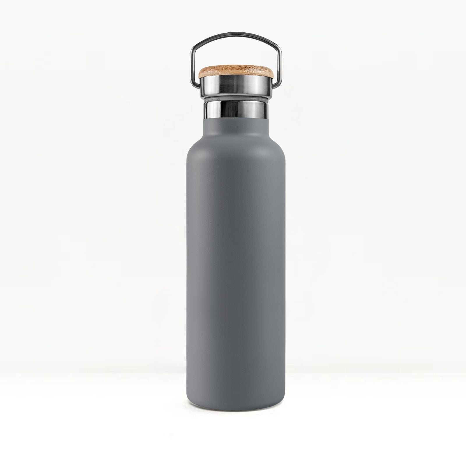 bambaw stainless steel water bottle insulated in grey colour 1l on white background